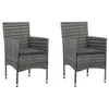 Image de Lot de 2 chaise vidaxl en resine tressee empilable non pliable exterieur H. 84 cm gris