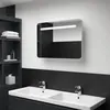 Image de Armoire de salle de bain à miroir LED 80x9,5x55 cm