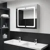 Image de Armoire de salle de bain à miroir LED 80x12,2x68 cm