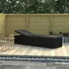 Image de Chaise longue vidaxl noir L. 195 cm H. 31 cm en resine tressee non empilable non pliable