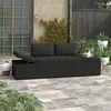 Image de Chaise longue vidaxl noir L. 195 cm H. 60 cm en resine tressee non empilable non pliable