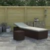 Image de Chaise longue vidaxl beige L. 60 cm en resine tressee H. 40 cm non empilable non pliable