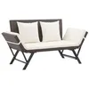 Image de Banc de jardin avec coussins 176 cm Marron Résine tressée