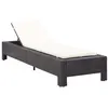 Image de Transat vidaxl en resine tressee L. 220 cm H. 35 cm noir non empilable non pliable