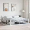 Image de Cadre de lit sans matelas blanc métal 200x200 cm