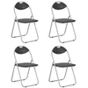 Image de Chaises pliantes à manger lot de 4 noir similicuir