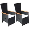 Image de Lot de 2 chaise vidaxl H. 108 cm empilable non pliable en resine tressee exterieur noir