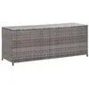 Image de Boîte de rangement de jardin gris 120x50x60 cm résine tressée