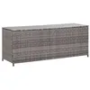 Image de Boîte de rangement de jardin gris 150x50x60 cm résine tressée
