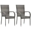 Image de Chaises empilables d extérieur lot de 2 Gris Résine tressée