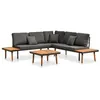 Image de Salon de jardin 4 pcs avec coussins Bois d'acacia solide