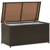 Image de Boîte de rangement de jardin résine tressée 100x50x50 cm marron