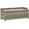 Image de Banc de rangement de jardin 120 cm Résine tressée Gris