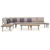 Image de Salon de jardin vidaxl bois massif 7 personnes 5 pieces