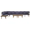 Image de Salon de jardin Vidaxl bois massif 8 personnes 60 x 60 x 65 cm 2 pieces