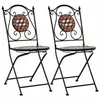 Image de Chaises de bistrot mosaïque 2 pcs Marron Céramique