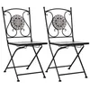 Image de Chaises de bistrot mosaïque 2 pcs Gris