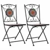 Image de Chaises de bistrot mosaïque 2 pcs Orange et gris