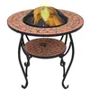 Image de vidaXL Vuurtafel mozaïek 68 cm keramiek terracottakleurig46723