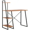 Image de Bureau avec étagère Noir et marron 102x50x117 cm
