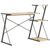 Image de Bureau avec étagère Noir et chêne 116x50x93 cm