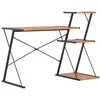 Image de Bureau avec étagère Noir et marron 116x50x93 cm