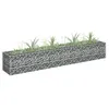 Image de vidaXL Lit Surélevé à Gabion Parterre de Fleurs Plantes Jardin Terrasse Extérieur Arrière-cour Jardinière Acier Galvanisé 145633