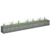 Image de vidaXL Lit Surélevé à Gabion Parterre de Fleurs Plantes Jardin Terrasse Extérieur Arrière-cour Jardinière Acier Galvanisé 145637