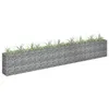 Image de vidaXL Lit Surélevé à Gabion Parterre de Fleurs Plantes Jardin Terrasse Extérieur Arrière-cour Jardinière Acier Galvanisé 145642