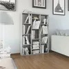 Image de Séparateur de pièce Bibliothèque Gris béton Bois d'ingénierie