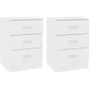 Image de Tables de chevet 2 pcs Blanc 38x35x56 cm Bois d ingénierie
