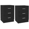 Image de Tables de chevet 2 pcs Noir 38x35x56 cm Bois d ingénierie