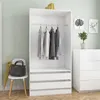 Image de Garde robe Blanc 100x50x200 cm Bois d ingénierie