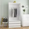 Image de Garde robe Blanc brillant 100x50x200 cm Bois d ingénierie
