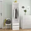 Image de Garde robe avec tiroirs Blanc 50x50x200 cm Bois d ingénierie