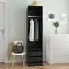 Image de Garde robe avec tiroirs Noir 50x50x200 cm Bois d ingénierie