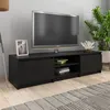 Image de Meuble TV Noir 140x40x35,5 cm Bois d ingénierie