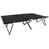 Image de Chaise longue vidaxl L. 193 cm noir H. 40 cm en acier non empilable pliable
