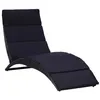 Image de Transat avec coussin Résine tressée Noir