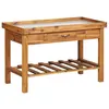 Image de Table de jardin avec dessus en zinc Bois solide d acacia
