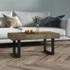 Image de vidaXL Table basse Marron foncé et noir 90x45x40 cm MDF et fer286100