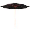 Image de vidaXL Parasol avec Mât en Bois, Pare-soleil de Patio, Abri de Soleil, Parasol de Plage Terrasse Arrière-cour Extérieur, 47124