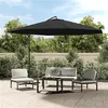 Image de Parasol Déporté - VIDAXL - 350x268 cm - Aluminium - Noir - Mécanisme Manuel