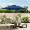 Image de vidaXL Parasol met LED-verlichting en stalen paal 300 cm azuurblauw47135