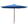 Image de vidaXL Parasol met houten paal 350 cm blauw47139