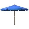 Image de vidaXL Parasol met houten paal 330 cm azuurblauw47219