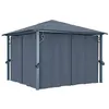 Image de Tonnelle - vidaXL - 300x300 cm - Aluminium - Rideaux inclus - Protection anti-UV