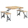 Image de vidaXL Table Pliable de Camping avec 4 Sièges Table de Patio Table de Jardin Table de Pique-nique Table d'Extérieur Arrière-cour Acier Aluminium