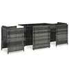 Image de Salon de jardin bistro 3 pièces avec coussins - Gris - 102 x 58 x 76 cm
