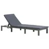 Image de Chaise longue vidaxl gris en resine tressee H. 22 cm L. 60 cm non empilable non pliable